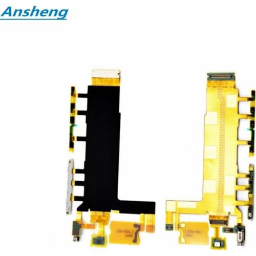 Ansheng 10pcs/lot Power Button Flex Cable & Volume Switch with Microphone Vibrator for Sony Xperia Z3 D6603 D6643 D6653