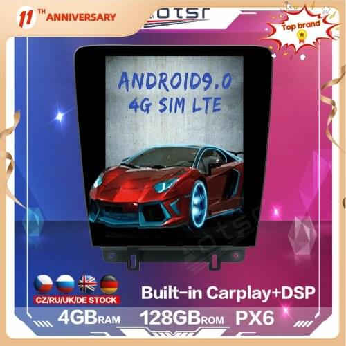 For Ford Mustang GT 2010 - 2014 Vertical Tesla PX6 Android 9.0 4+128 GB Car Radio Player Auto GPS Navigation DSP CARPLAY 4G SIM