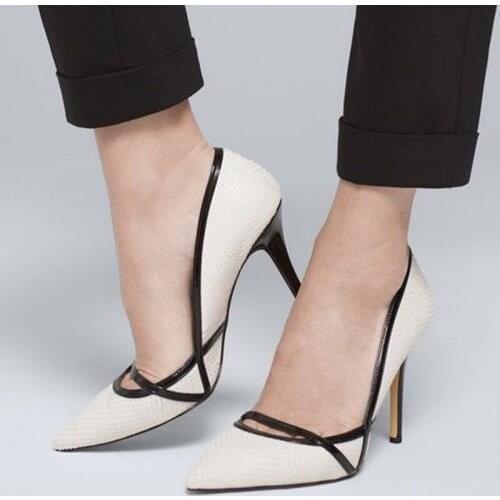 White Vegan Shoes Pumps Woman Stilettos Pointed Toe Super High Thin Heels Large Size 14 15 Ladies Dress Shoes Footwear Fashion