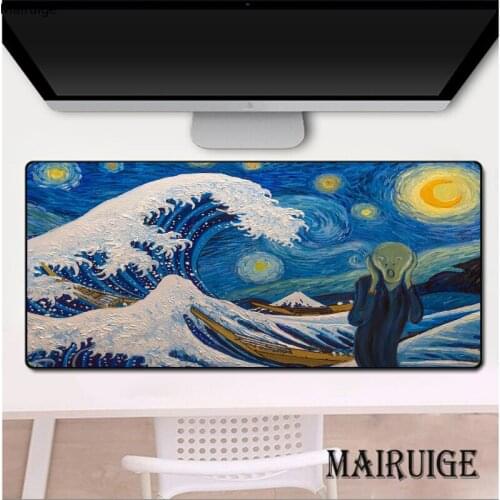 40*90cm Starry Abstract Art Rubber Gaming Computer Large Mouse Pad Gamer Locking Edge Keyboard XXL DeskMat Keyboard PC Mice Mats