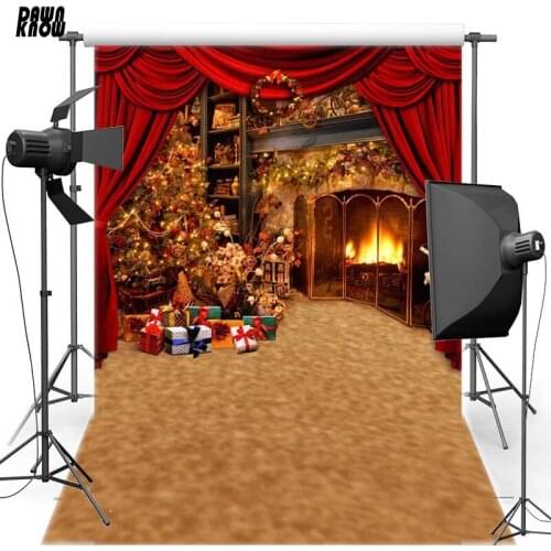 DAWNKNOW New Year Christmas Vinyl Photography Background Curtain For Children Polyester Backdrop For Photo Shoot 6381