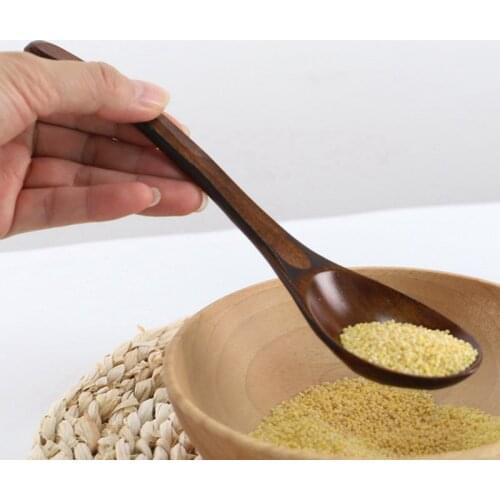 Japanese Style Soup Spoon Kitchen Wooden Spoon Household Rice Porridge Spoons Kitchen Tableware Supplies Kitchen Accessories