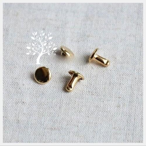 DIY double side leather craft rivet golden color 6mm 8mm decoration studs for clothing 500sets/lot