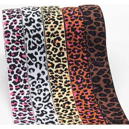 Leopard Print Elastic Bands 2.5cm Thick Soft Rubber Pants Elastic Cord 25mm for Headband Waist Belt Clothing Craft Accessories