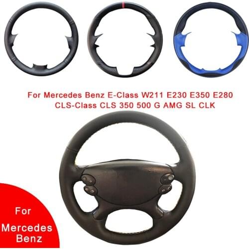 Artificial Leather Car Steering Wheel Cover For Mercedes Benz E-Class W211 E230 E350 E280 CLS-Class CLS 350 500 G AMG SL CLK