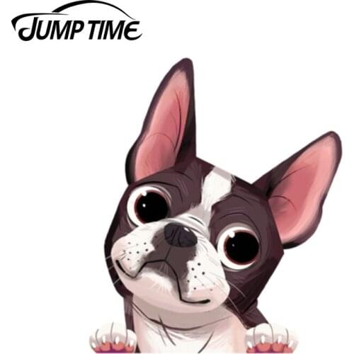 JumpTime 13cm x11.1cm Boston Terrier Car Window 3D Sticker Decal Vinyl Car Bumper Decal Waterproof Car Styling Car Accessories