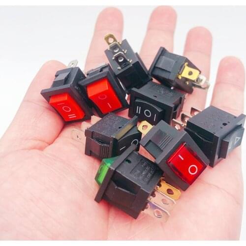 Rocker switch KCD1-101 15*21mm 3Pin with LED ON/OFF marine rocker switch car dashboard truck power switch