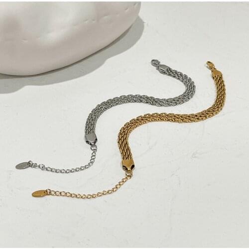 Monlansher Minimalist Gold Color Watch Chain Bracelet Titanium Steel Bracelets Fashion Street Style Wrist Jewelry for Women 2021