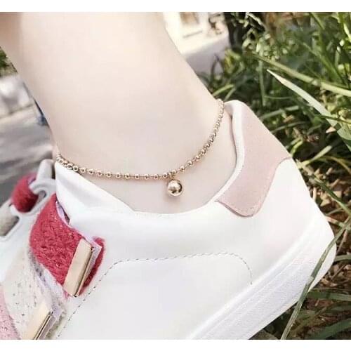 New Titanium Steel Brand Jewelry Anklets For Women Rose Gold Color Fashion Prevent Allergy Summer Jewelry