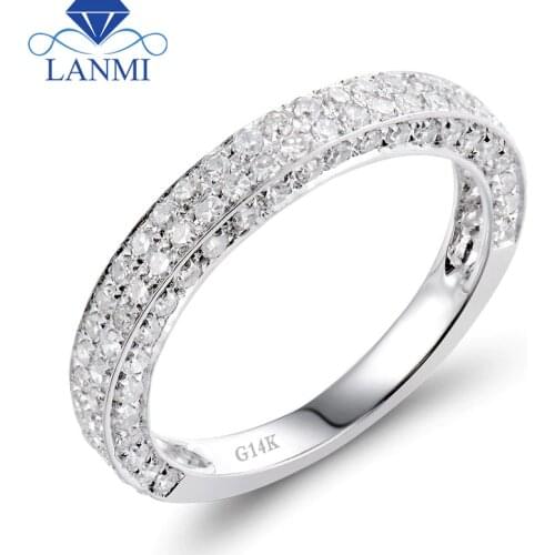 Natural Diamond Engagement Ring Band Ring In 14kt White Gold Jewelry for Couple SR00121