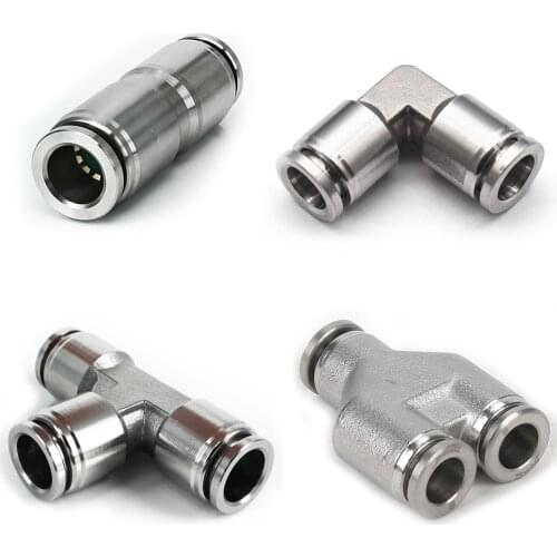 PU PV PE PY 304 stainless steel metal pneumatic quick coupling 4 6 8 10 12 14 16mm high pressure air pipe quick coupling