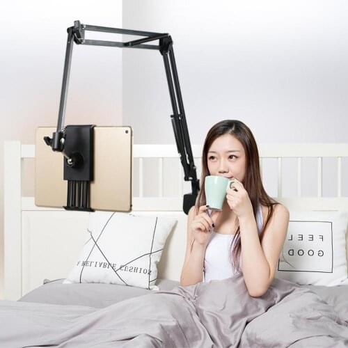 Adjustable 360 Degree Angle Long Arm Phone Tablet Stand Mount Holder Bracket