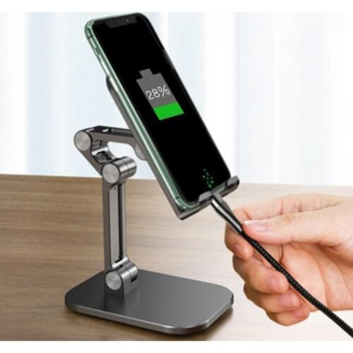 Cell Phone Stand Angle Height Adjustable Phone Stand for Desk Thick Case Friendly Phone Holder for All Smartphone Tablet