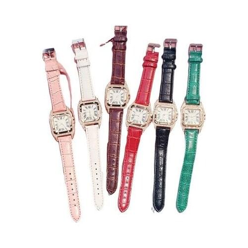 Square Luxury Diamond Women Watches Set Leather Ladies Watch Waterproof Female Quartz Wristwatch Relogio Feminino Reloj Mujer