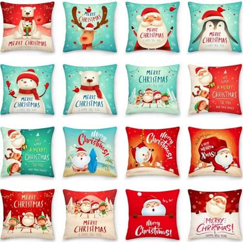 Christmas Decorations For Home Cushion Cover Christmas Decor Sofa Cushion Cover Decorative Pillowcase 45X45CM