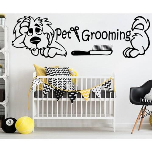 Removable Funny pet grooming Vinyl Decals For Kids Bedroom Nursery Room Livingroom Decor For Wall Stickers decoration HY1901