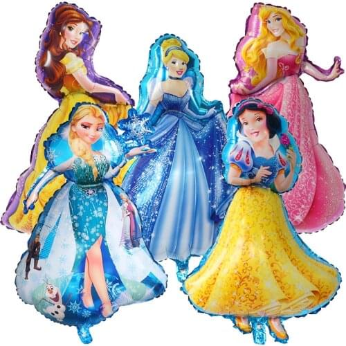 10/20/50pcs 90*55cm Large Snow White Cinderella Elsa Princess Foil Balloons Birthday Party Decorations Helium Globos Kids Toys
