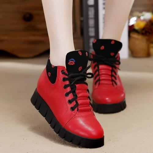 Hidden Wedge Shoes Women Sneakers Autumn Winter Trainers Women Shoes High Heel Walking Outdoor Shoes Woman High Top Sneakers