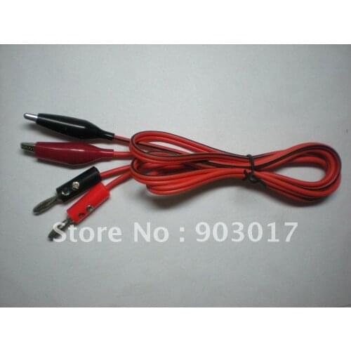 Test Lead Alligator Clip to Banana Plug 100cm Red & Black + type 90 set per Lot hot sale