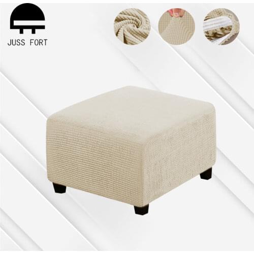 All-inclusive Stool Protector Square Corn fleece Chair Cover Elastic Home Footrest Stool Slipcover Sofa Chair Covers Couvre Pouf