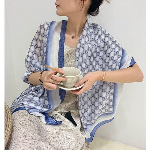 2021 Chic new lady pashmina bandanas elgent Letters G Floral women scarf hot summer soft long size shawls silk scarves 180*90cm