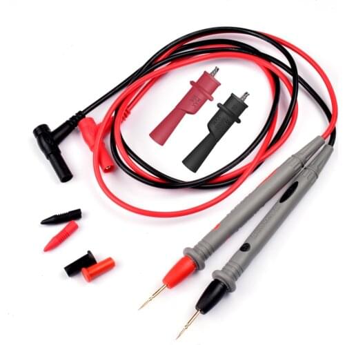 1 Pair Silicone Wire Universal Probe Test Leads Pin With Alligator Clip For Digital Multimeter Needle Tip 20A Multi Tester Set