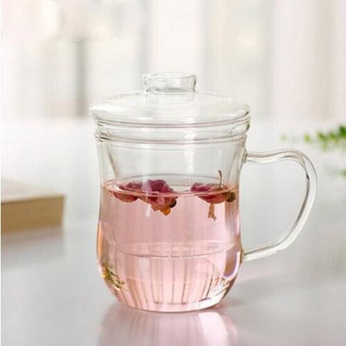 1PC 350ml Hand made glass teapot kung fu flower tea coffee kettle with infuser Wedding Gift Heat Resistant JN 1026
