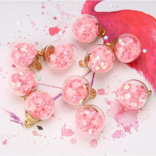 10pcs/set 15mm Multicolor Crystal Glass Ball Star Charms Pendant Findings For Charms Earring Hair Jewelry Making Accessories