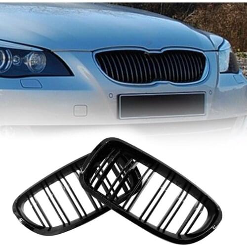 2Pcs Left Right Kidney Double Slat Grille 51712155446 51137065061 51137065062 for BMW 5 Series E60 E61 03-09 Interior Mouldings
