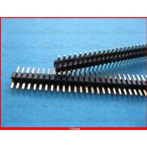 30 pcs Gold Plated 1.27mm 1x40 40pin Breakable Pin Header Male Single Row Strip