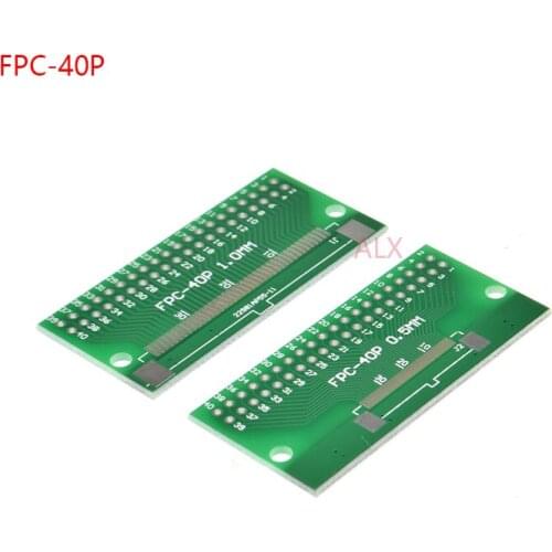 5PCS FPC-40PIN CABLE PITCH 0.5MM 1MM TO DIP PITCH 2.54MM adapter PCB BOARD FFC 40P FPC 40Pin connector WIRE TO DIP40 Converter