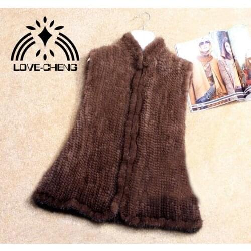 Free Shipping new Luxury Knitted real natural genuine Mink Fur Vest Womens Winter Outwear Big Size 5XL OEM/retail/whosale
