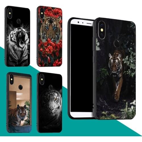 TIGER black and white monochrome Case For Xiaomi Redmi Note 9 7 8 Pro 9S 8T 9A 9C Mi Note 10 Lite A3 For POCO X3 F2 Pro