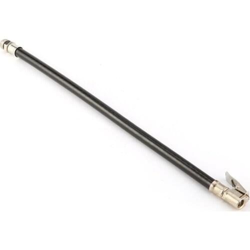 Black Car Tire Inflator Hose Car Auto Male Threaded Rubber Tube Self-locking Chuck Car Tire Pressure Meter Air Inflator Hose