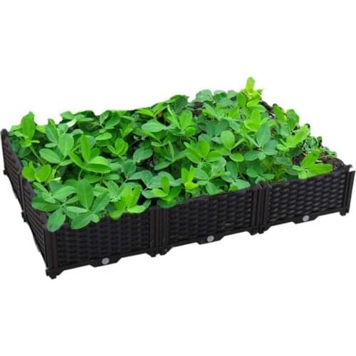 Double Row Garden DIY Planter Growing Box Pots Black Vegetables Flowers Succulents Patio Yard HP020-18/19/20/21