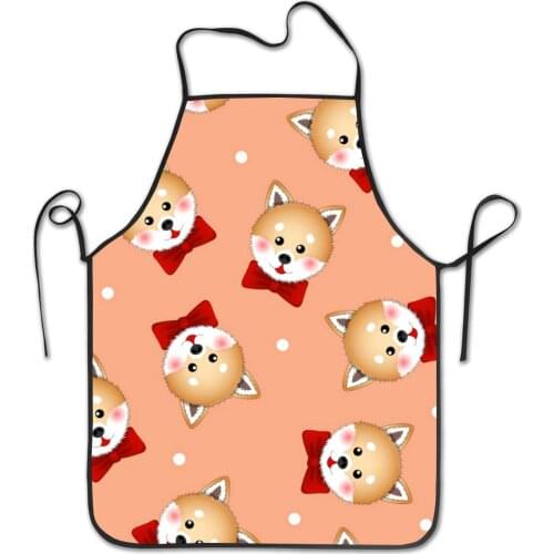 Bib Aprons Shiba Inu Dog Pattern Background Cooking Baking Gardening Apron for Men
