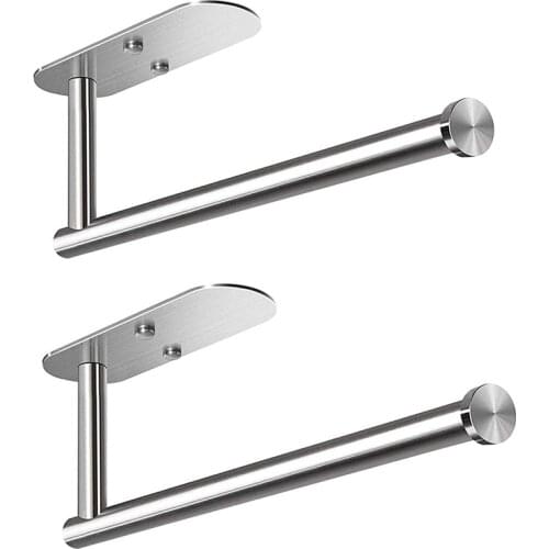 2 PCS Adhesive Paper Towel Holder Under Cabinet Wall Mount for Kitchen Paper Towel, Paper Towel Roll Holder