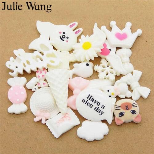 Julie Wang 1 Pack Mixed Resin Candy Cake Lollipops Bread Food Cabochon Slime Charms Phone Decoration Jewelry Making Accessory