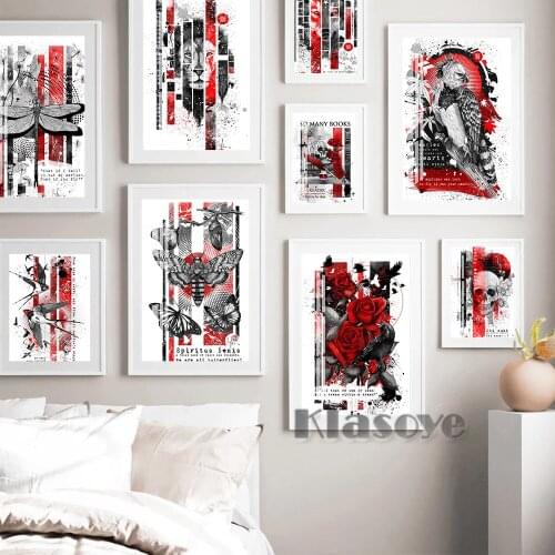 Flower Illustration Animal Prints Poster Tiger Lion Insect Swallow Canvas Painting Modern Wall Art Picture Bedroom Home Decor