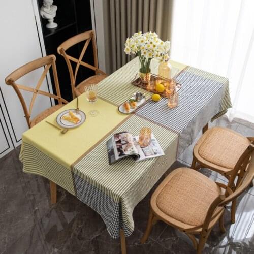 Plaid Polyester Yarn-dyed Jacquard Geometric Tablecloth Rectangular Wedding Dining Table Cover Tea Table Cloth cover table