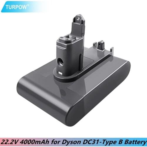 Turpow Only Fit Type B Battery 22.2V 4000mAh DC31 for Dyson DC31 DC35 DC44 DC45 Series Cordless Vacuum Cleaner Li-ion L30