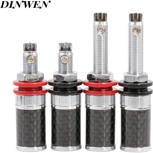 Rhodium Plated Copper 5-Way Speaker Binding Post Female Banana Jack Connector Carbon Fiber Shielding HIFI Audio DIY Screw Lock