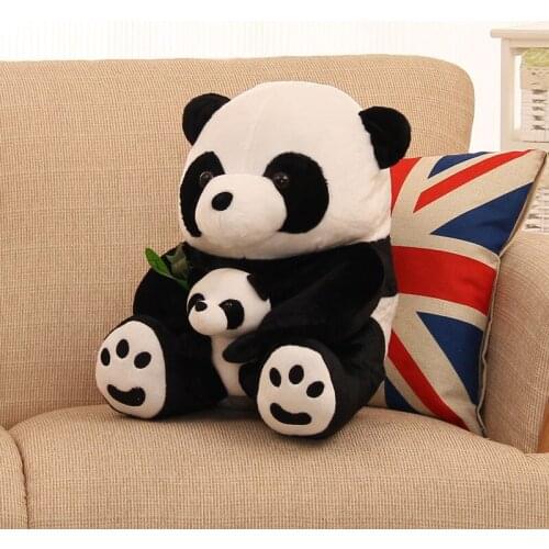 Middle cute plush panda toy stuffed panda mother&baby doll gift about 30cm 2703