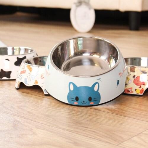 Pet stainless steel bowl food double melamine pet feeding water cat supplies Dog Food Dog Feeder Dog Food Bowl Water Bowl