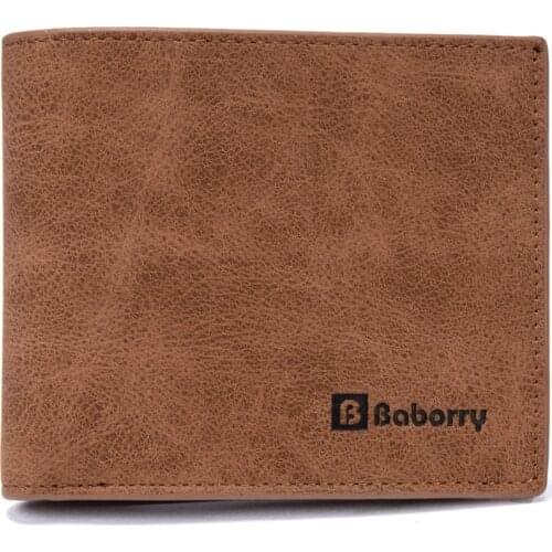 Mens Wallet High Quality PU Leather Male Short Retro Thin Wallets Leisure Bi-Fold Photo Holder Card Holders Casual Coin Purse