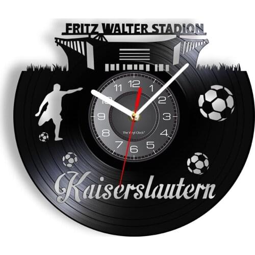 City Landmark of KAISERSLAUTERN Vinyl Record Wall Clock For Sports Room Germany Football Stadiun Artwork Decor Retro Wall Watch