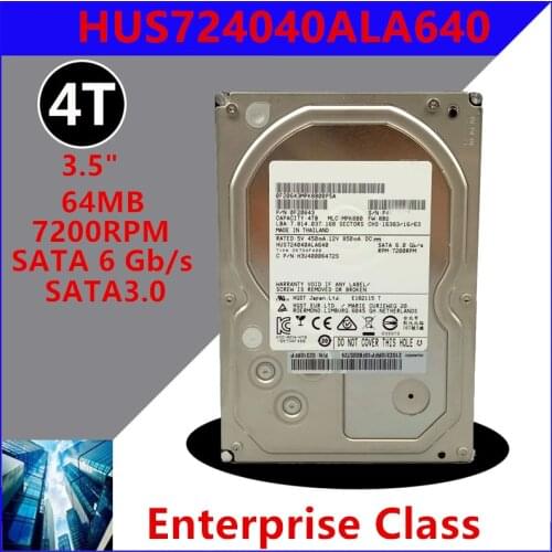 New HDD For Hgst Brand 4TB 3.5" 7K4 SATA 6 Gb/s 64MB 7200RPM For Internal HDD For Enterprise Class HDD For HUS724040ALA640