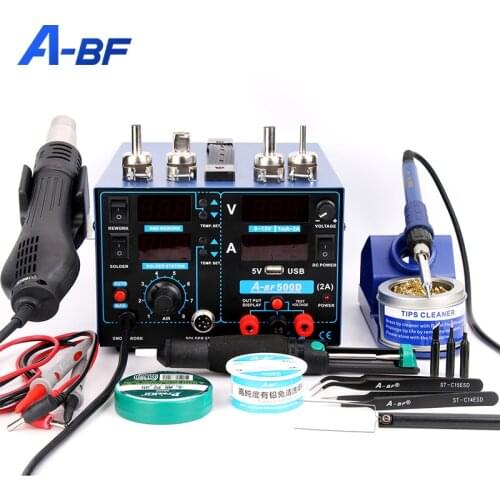 A-BF 2 in 1 800W Soldering Station 60W Soldering irons 650W Hot Air Gun LED Display Hair Dryer for Soldering Welding Repair Tool