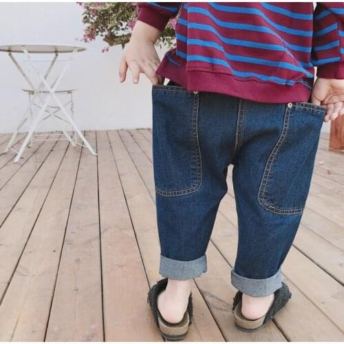 Baby Boys Casual Jeans 2019 Spring Autumn New Childrens Denim Pants Kids Boys and Girls Harem Pants Baby Cowboy Trousers Jeans