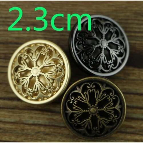 Free shipping buttons hot selling flowers hollow metal button sewing supplies